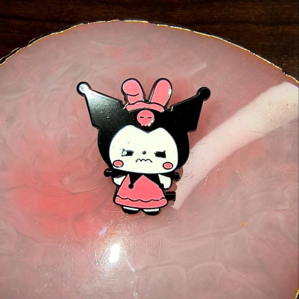 Cute Pink and Black Character Pin Hello Kitty Sanrio